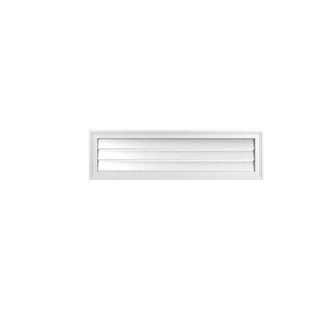 Ekena Millwork Vertical Surface Mount PVC Gable Vent: Functional, w/ 2"W x 1-1/2"P Brickmould Frame, 42"W x 12"H GVPVE42X1202SF
